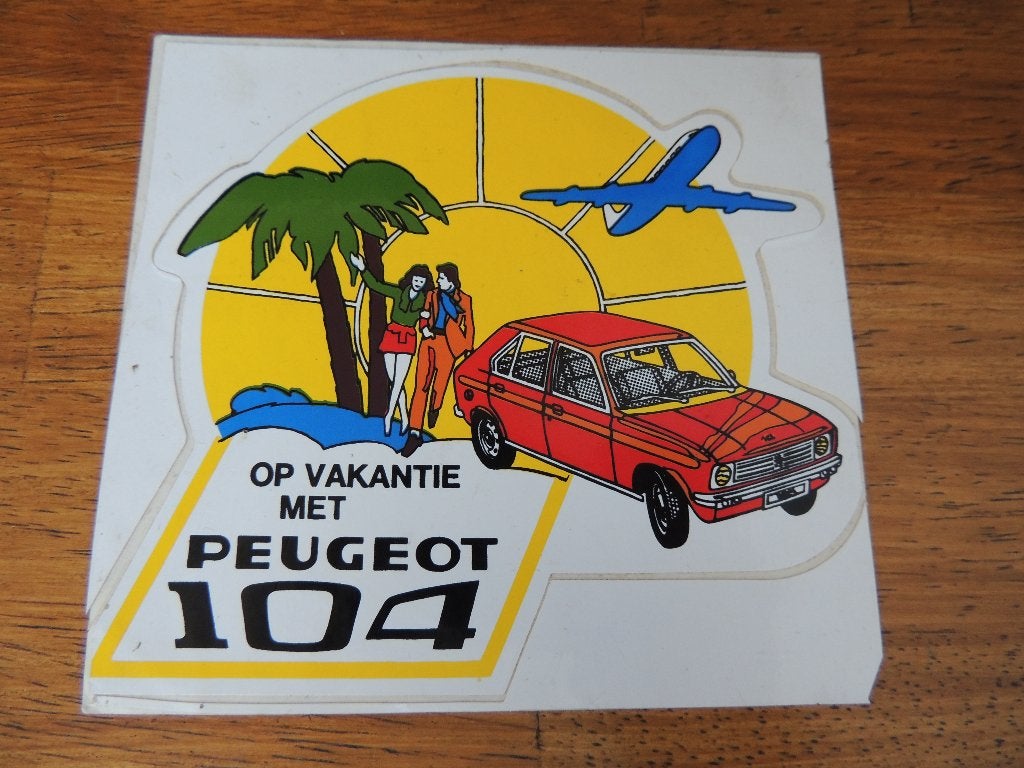 Peugeot 104 sticker, Verzenden, Zo goed als nieuw, Auto of Motor