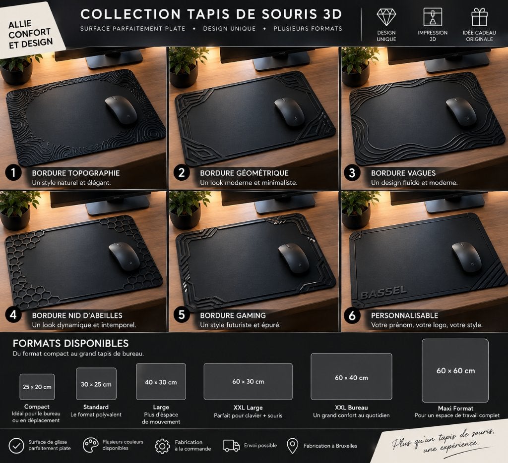 Tapis de souris design 3D personnalisable, Informatique & Logiciels, Enlèvement, Ergonomique, Neuf