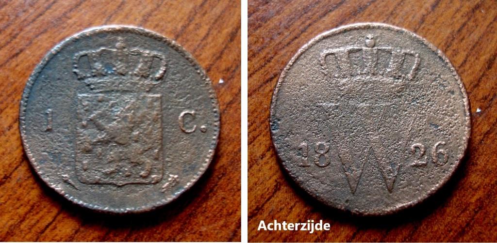 1 cent Nederland 1826 Willem I, Postzegels en Munten, Verzenden, Koning Willem I, 1 cent, Losse munt