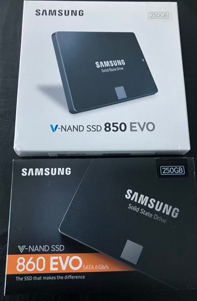 Samsung EVO 850 & 860 (2x 250GB SATA & gratis 128GB Sandisk), Neuf, Enlèvement ou Envoi, 500GB (2x250 + 128), Interne