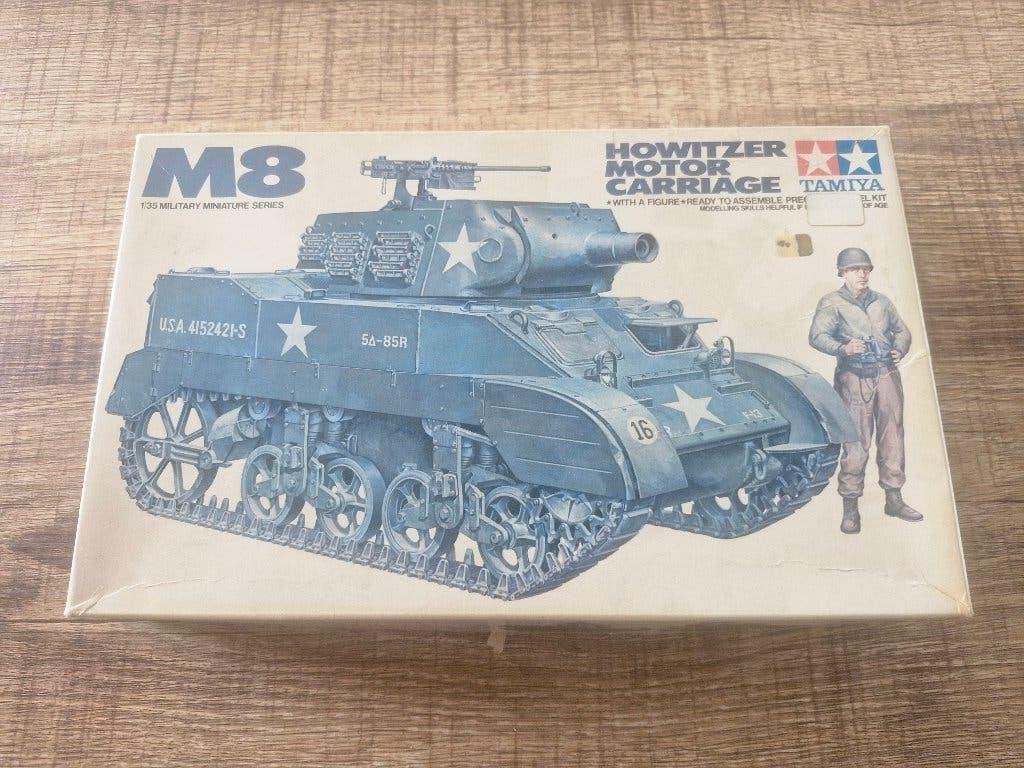 Tamiya 1/35 M8 Howitzer Motor Carriage, Gebruikt, Tank, 1:32 tot 1:50, Ophalen of Verzenden