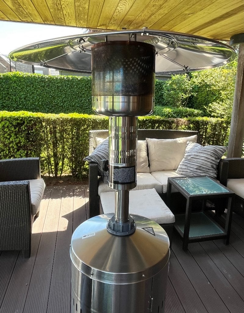 Hendi inschuifbare terrasverwarmer inox, Tuin en Terras, Ophalen, Zo goed als nieuw, Gas, Vloer