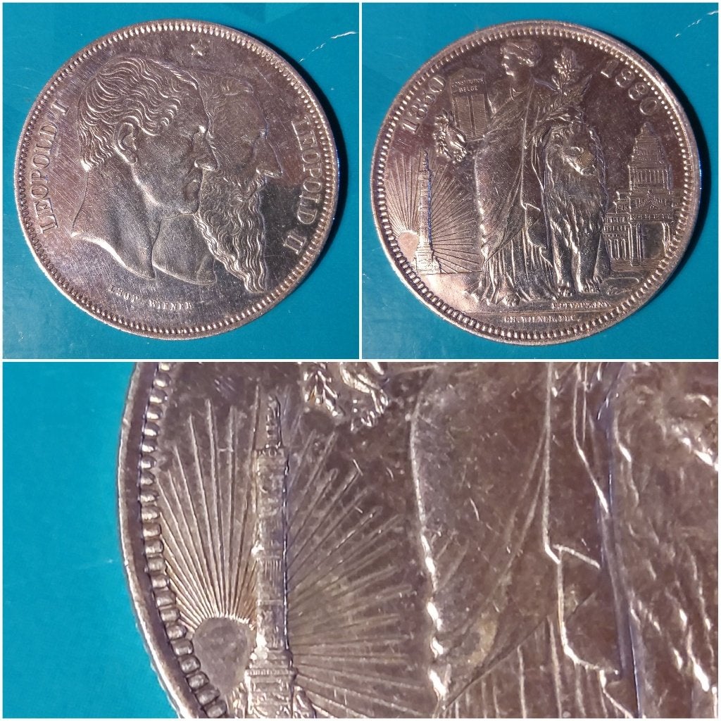 België 5 frank zilver Leopold II 1830 - 1880 ( 15 stralen), Postzegels en Munten, Munten | België, Zilver, Ophalen of Verzenden