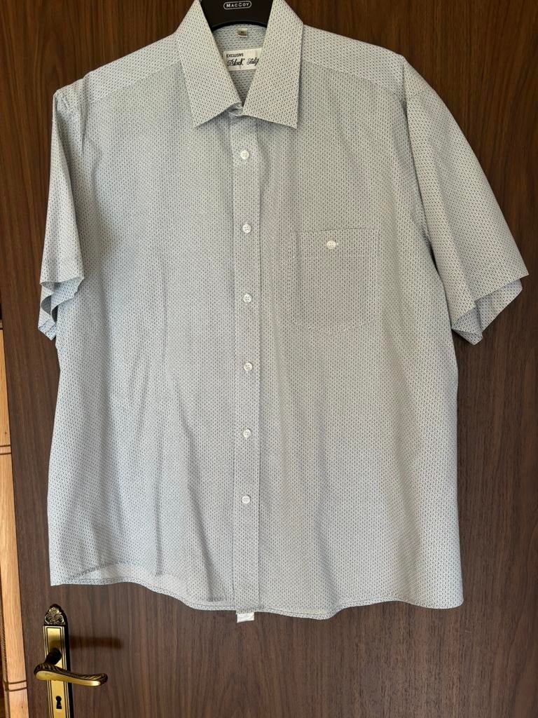 Heren hemd, XL, 43/44, wit met blauw , enkele keer gedragen, Ophalen, Zo goed als nieuw, Wit