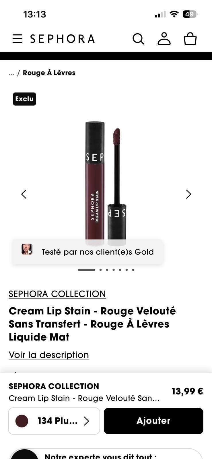 rouge a lèvre glos sephora, Enlèvement, Rouge