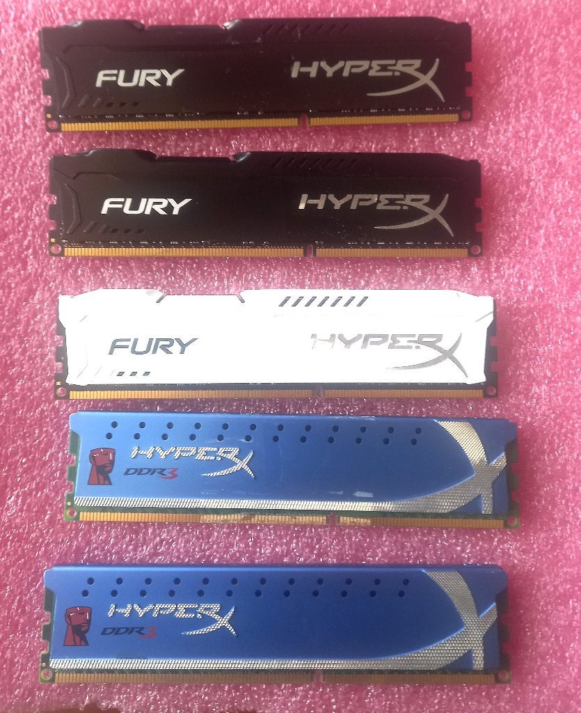 5 barrettes Kingston HyperX DDR3 20GB, Informatique & Logiciels, Mémoire RAM, DDR3, Utilisé, Desktop, Envoi