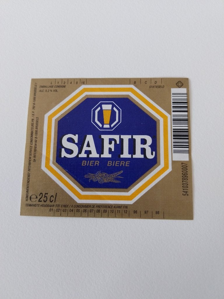 Étiquette de bière Safir Aalst Leuven, Collections, Enlèvement ou Envoi