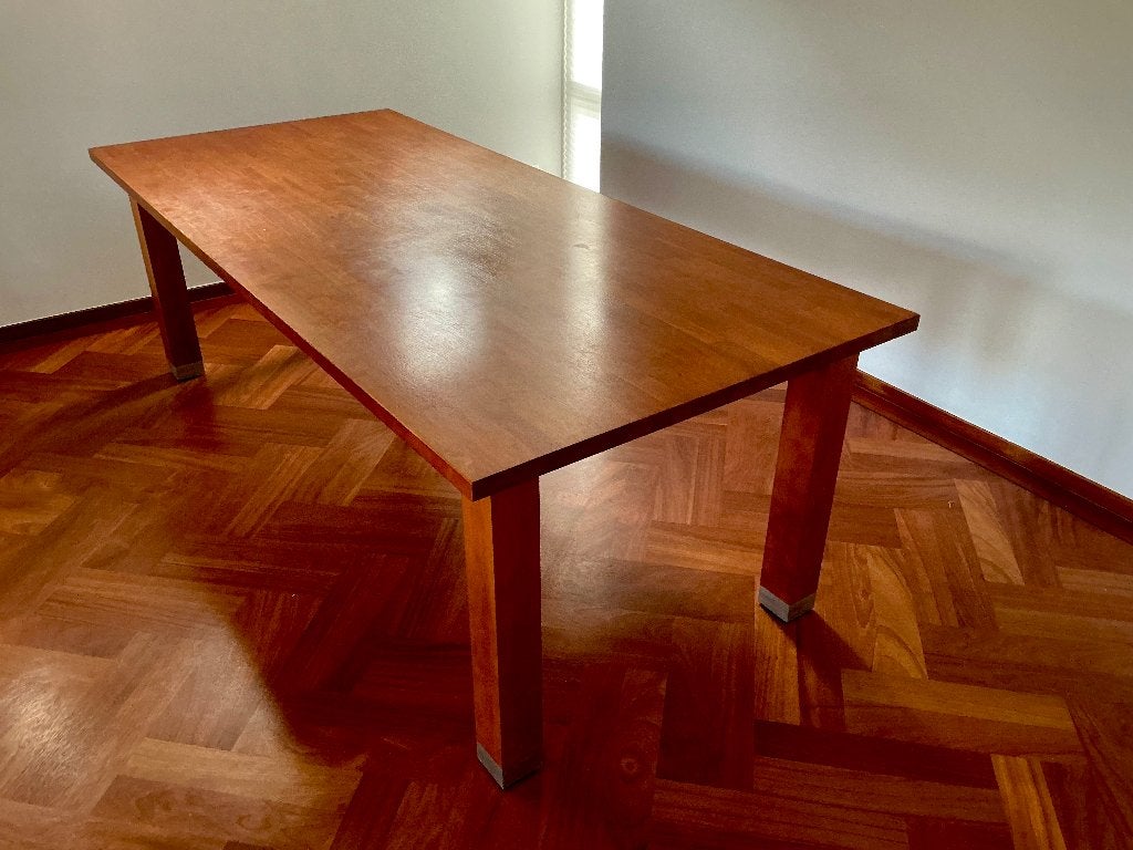 Eettafel kersenhout, Ophalen, Zo goed als nieuw, Vijf personen of meer, Rechthoekig