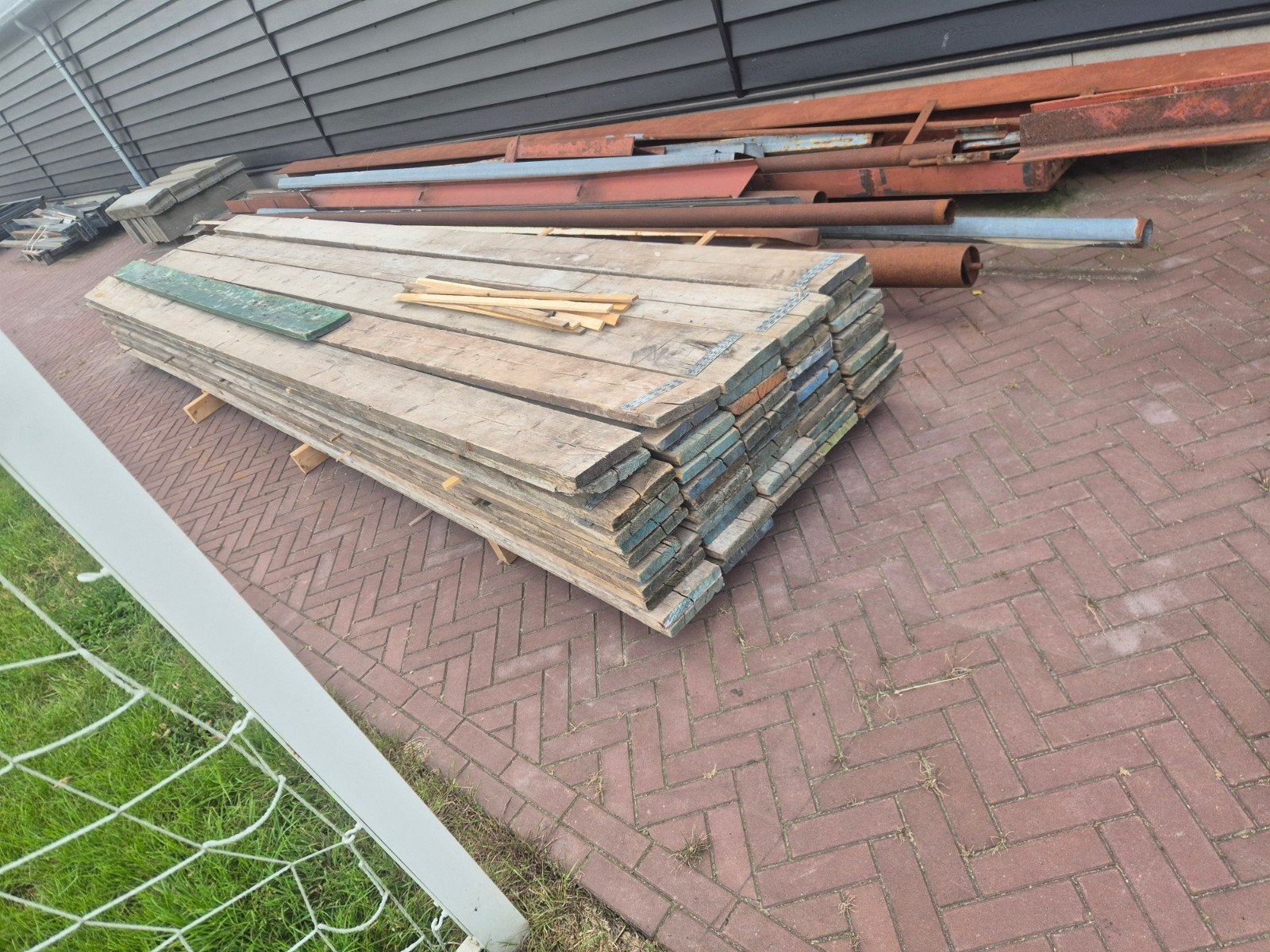 Steigerplanken 55 stuks 5m lang, Bricolage & Construction, Échafaudages, Enlèvement, Utilisé, Échafaudage de façade