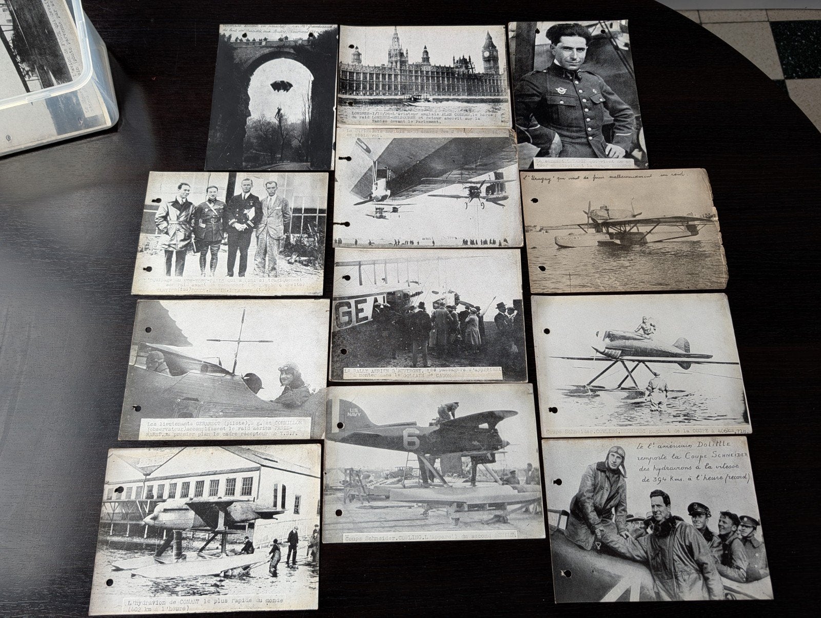 76 anciennes  photos d' aviation sur papier., Collections, Aviation, Enlèvement
