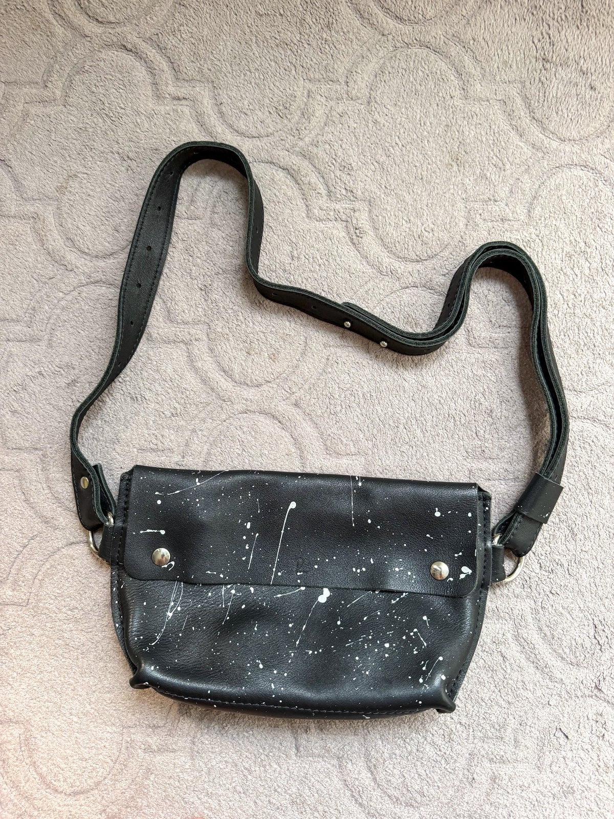 NIEUW WB Kosmos Crossbody / Heuptas | Echt Leer | Zwart, Ophalen of Verzenden, Nieuw, Zwart, Leer