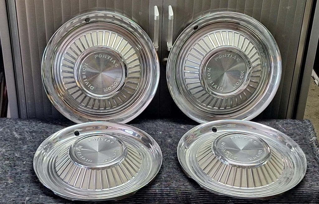 Set van 4 Vintage Pontiac Wieldoppen - 1959 - 14 inch, Ophalen of Verzenden, Gebruikt