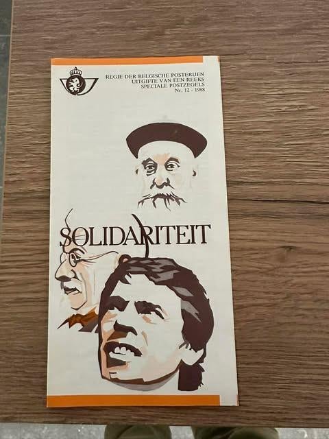 folder Belgische posterijen solidariteit Nr 12 1988, Postzegels en Munten, Ophalen of Verzenden, Overig, Overig