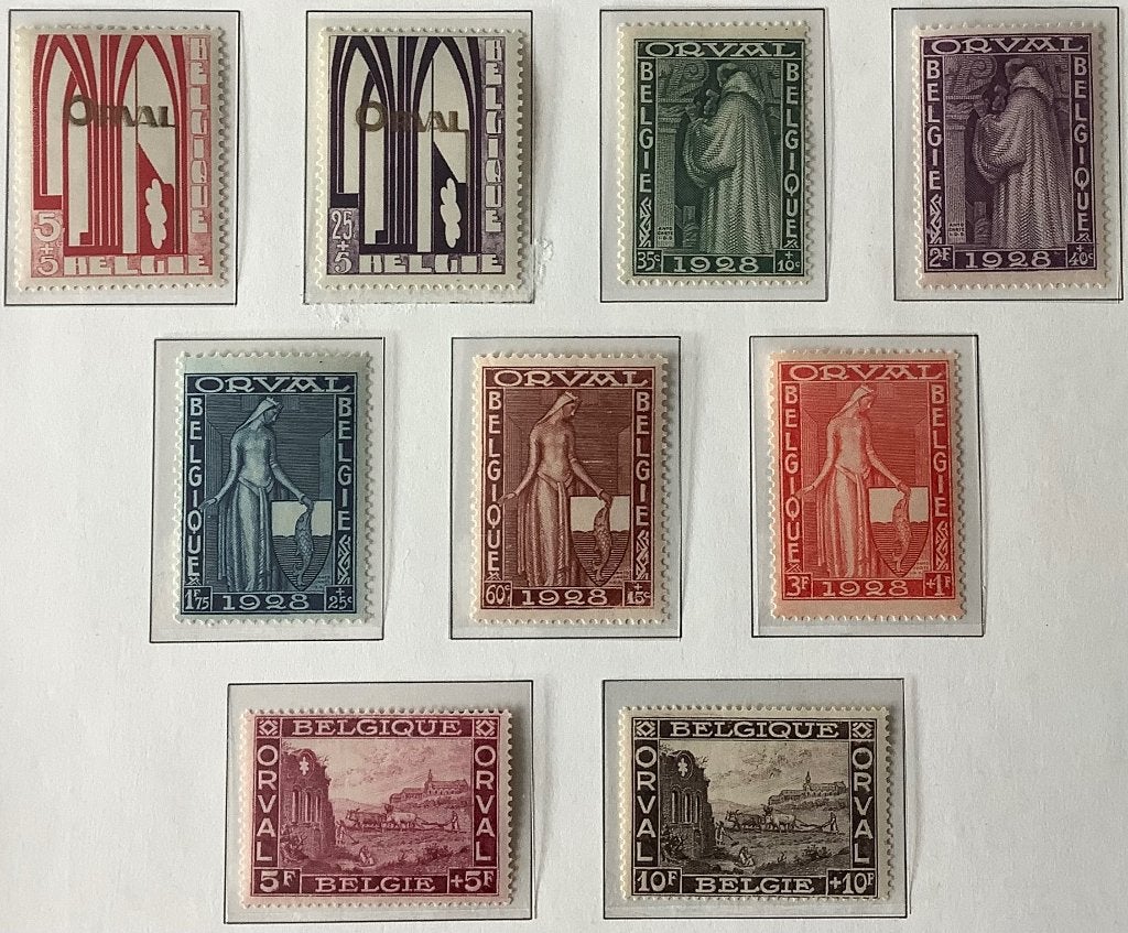 258-266  1928. Postfris. Wederopbouw van Orval. OBP: 420,00, Sans timbre, Neuf, Non oblitéré, Gomme originale