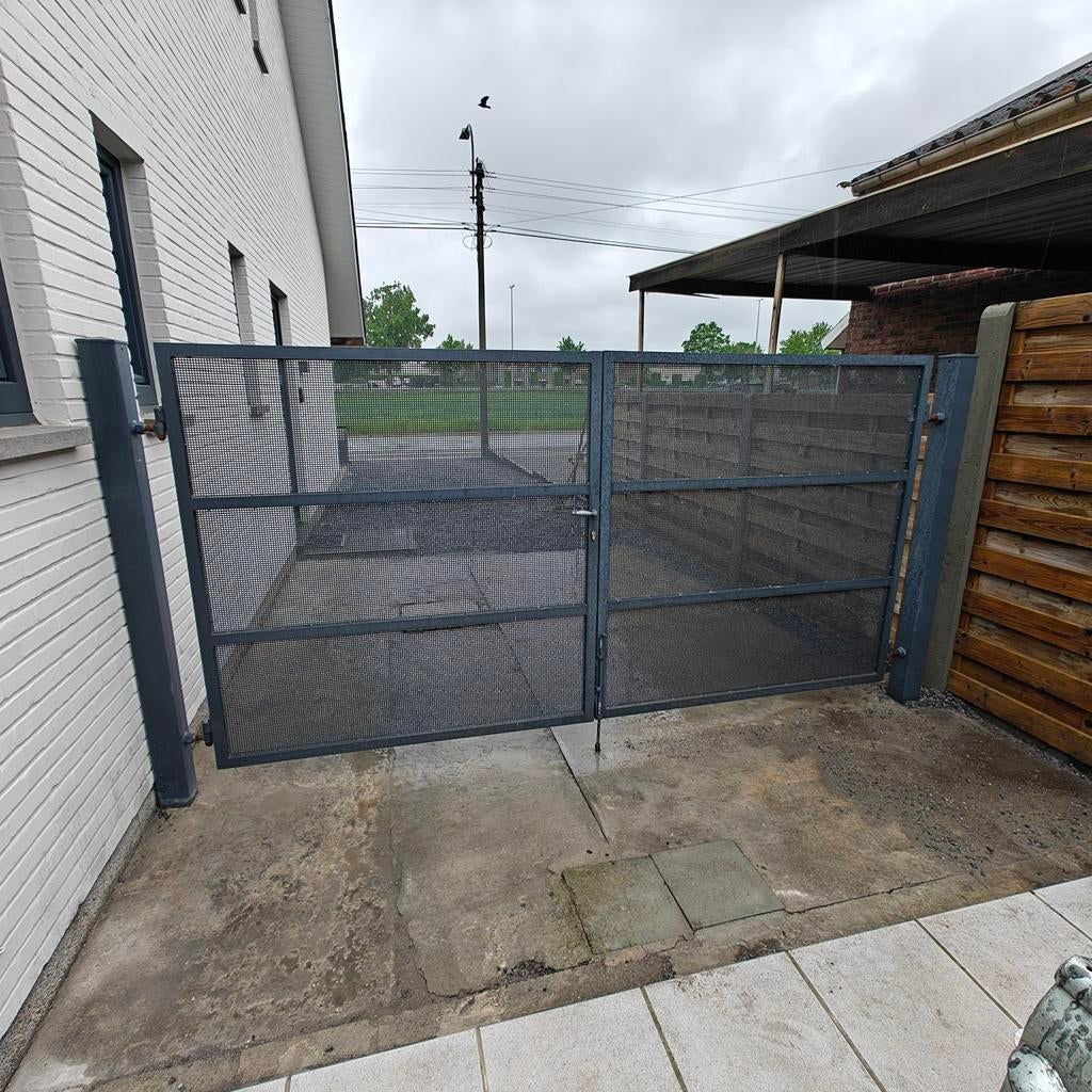 Dubbele Aluminium poort, Tuin en Terras, Ophalen, Aluminium