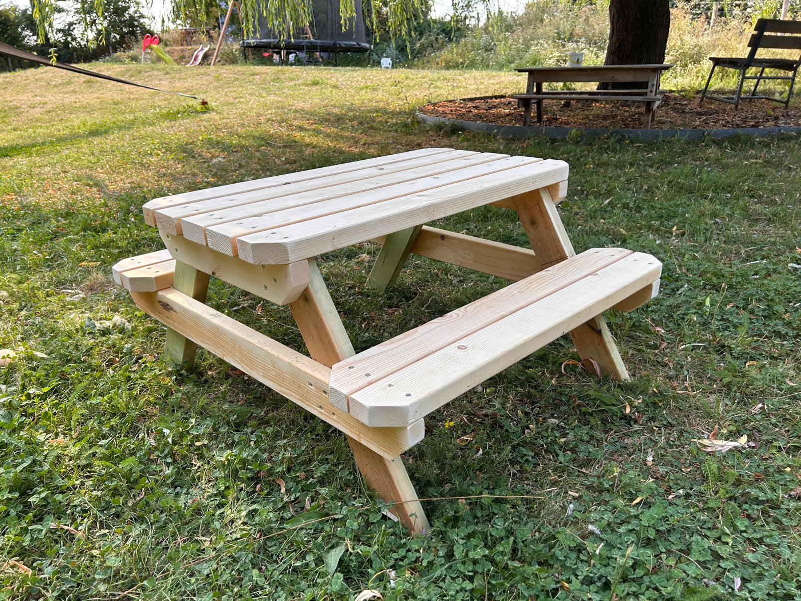 Stevige houten kinder picknicktafel, Nieuw, Rechthoekig, Hout, Ophalen