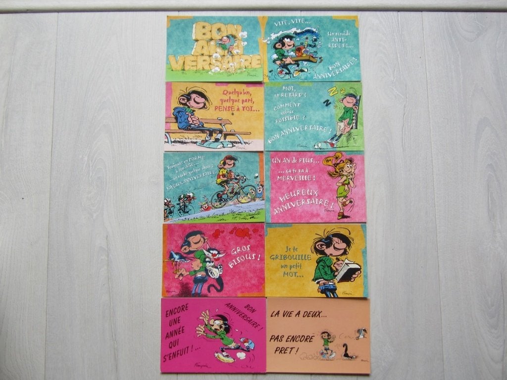 Gaston Lagaffe - lot de 10 cartes postales neuves - 10,00Eur, Série complète ou Série, Enlèvement ou Envoi, Neuf, Franquin