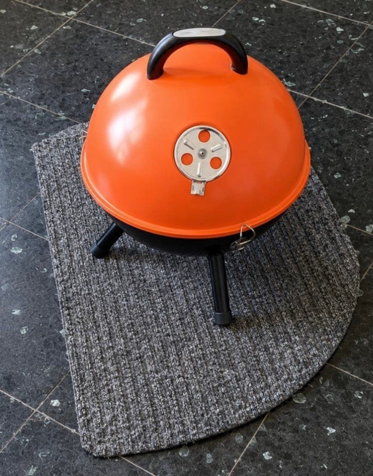 Mini Barbecue Oranje & Zwart – Compacte Grill, Enlèvement, Comme neuf, Avec accessoires