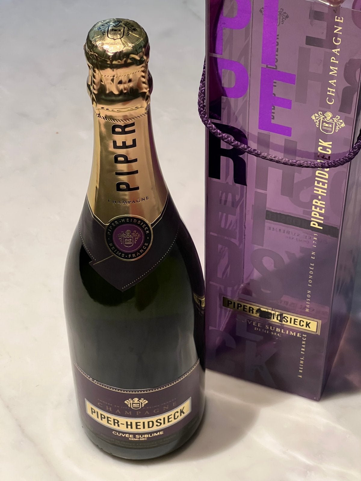 Champagne Piper-Heidsieck Cuvée Sublime Demi-Sec met doos, Verzamelen, Ophalen, Zo goed als nieuw, Champagne