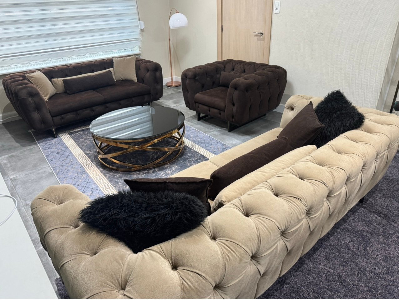 Prachtige Chesterfield salonset te koop, Ophalen, Zo goed als nieuw