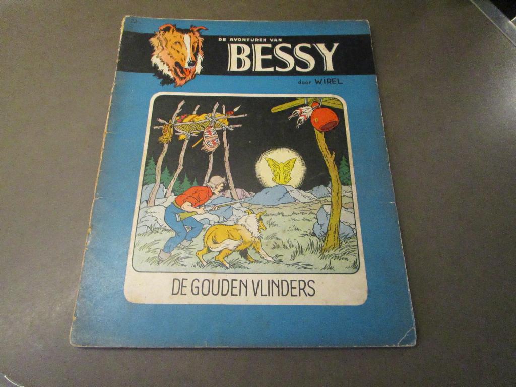 Bessy - De gouden vlinders - 1957 - 1e druk, Gelezen, Wirel, Eén stripboek, Ophalen of Verzenden