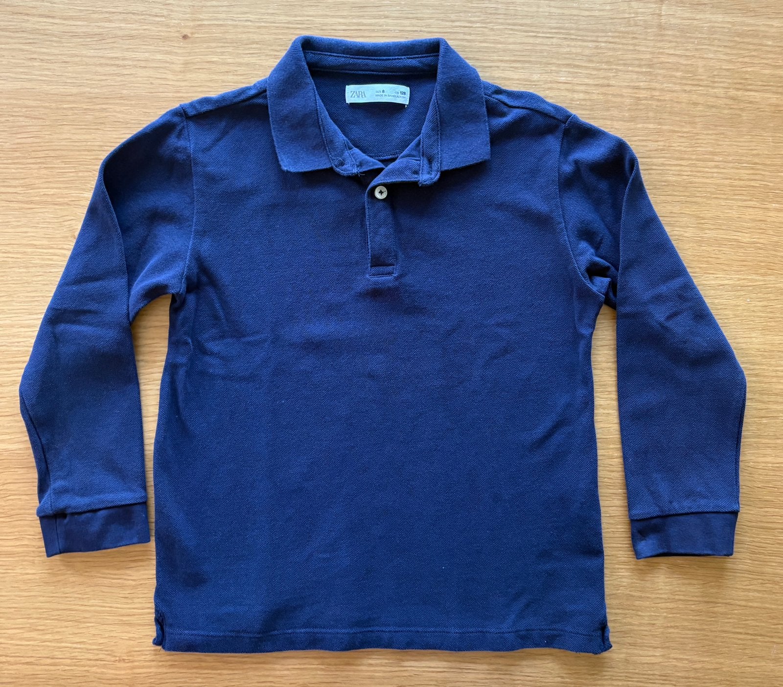 Polo bleu marine ZARA - 8 ans - 7€, Enfants & Bébés, Enlèvement ou Envoi, Comme neuf, Garçon
