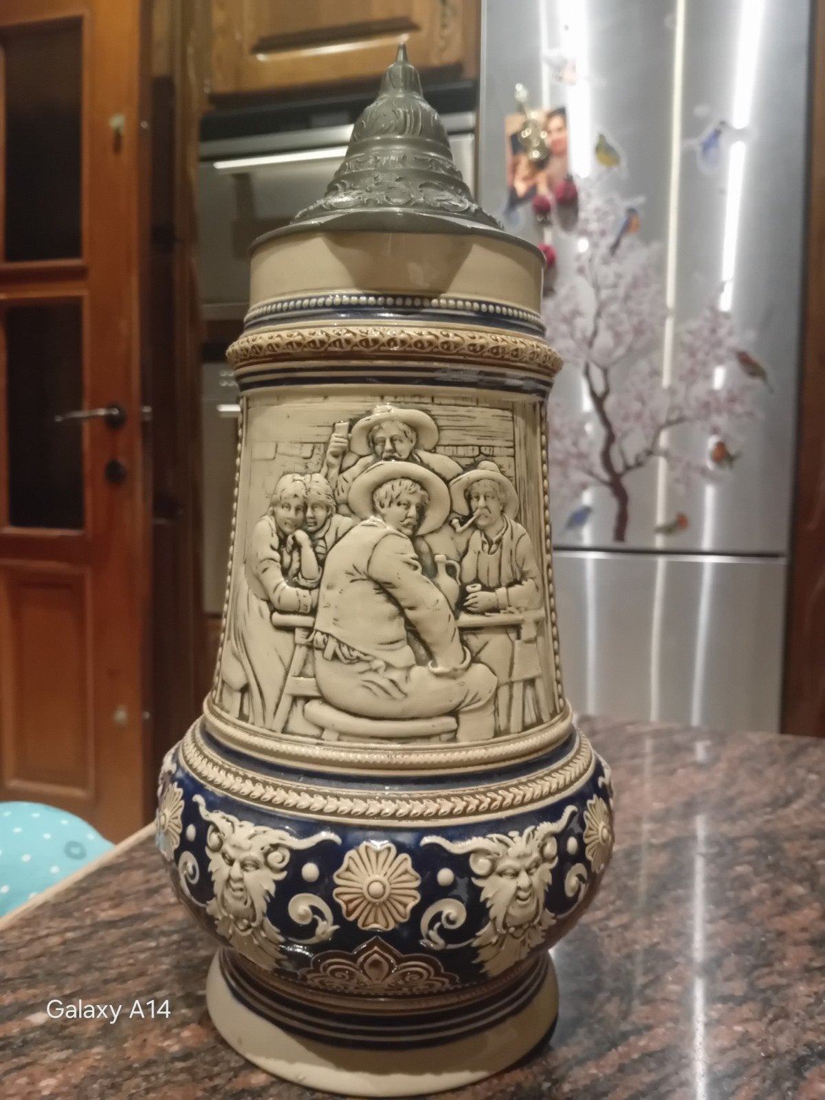 Paire de chopes / pichets à bière en grès allemand Westerwal, Antiquités & Art, Enlèvement