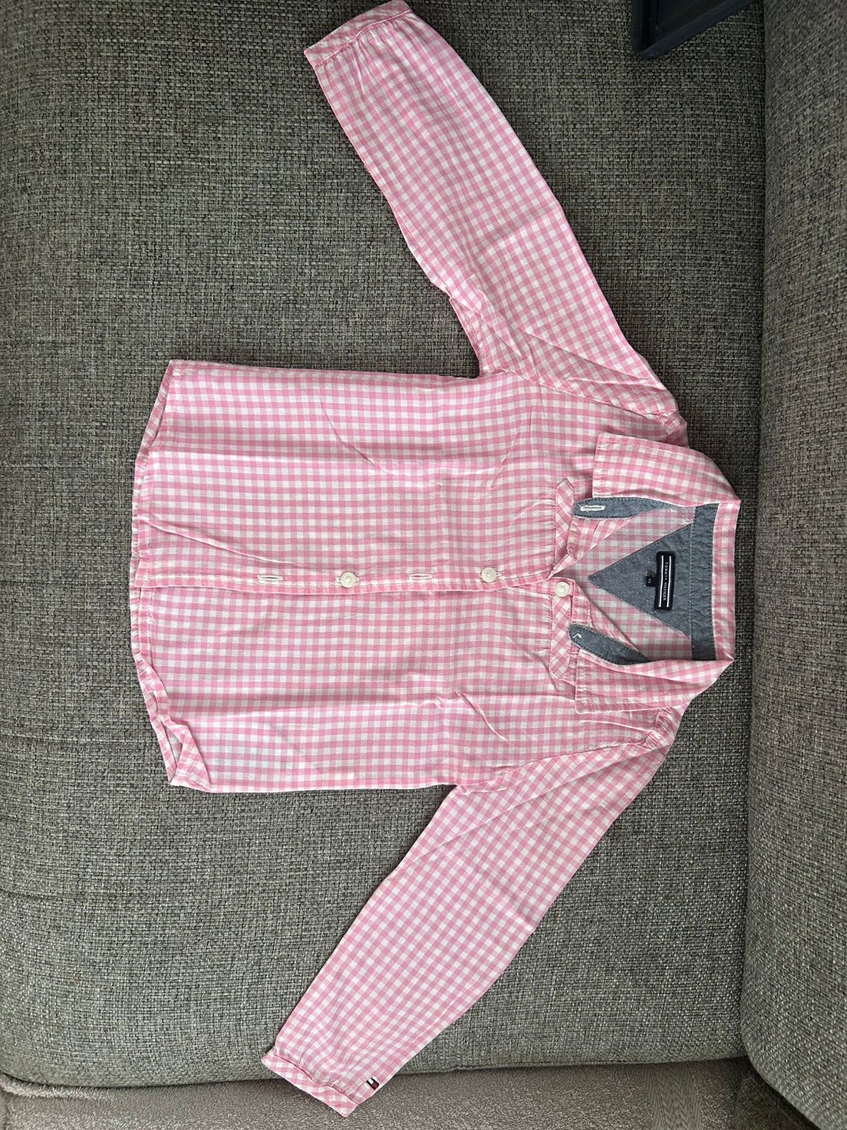 Roos geruiten hemdje, Kinderen en Baby's, Ophalen, Meisje, Overhemd of Blouse, Tommy Hilfiger