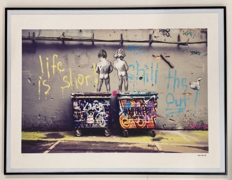 Banksy : lithographie XXL 56 par 76 cm. En 20 exemplaires, Enlèvement ou Envoi, Lithographie