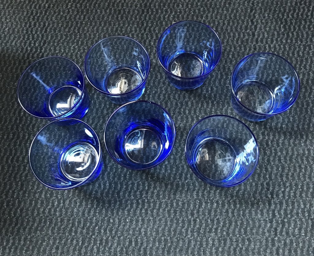 7 verres à eau (bleu foncé), Collections, Enlèvement
