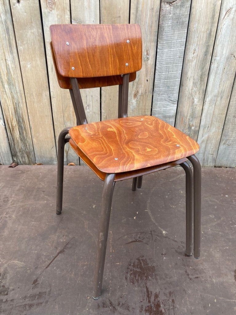Tubax Pagwood (60 en stock), Bois, Enlèvement ou Envoi, Vintage kantinestoelen, Brun