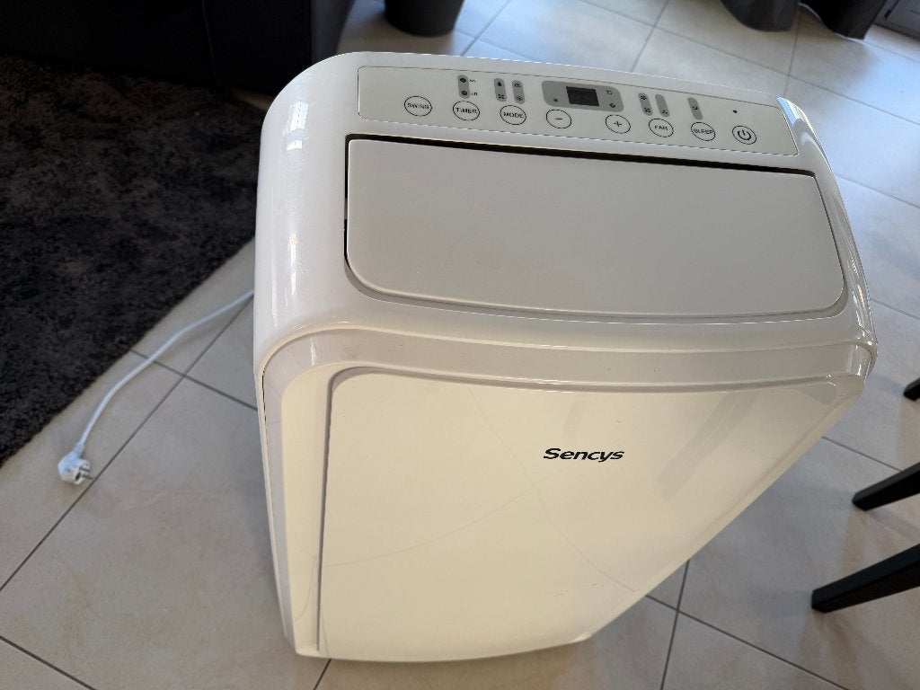 mobiele airco Sencys 9000 BTU, Ophalen, Gebruikt, Koelen en Ontvochtigen, Minder dan 60 m³