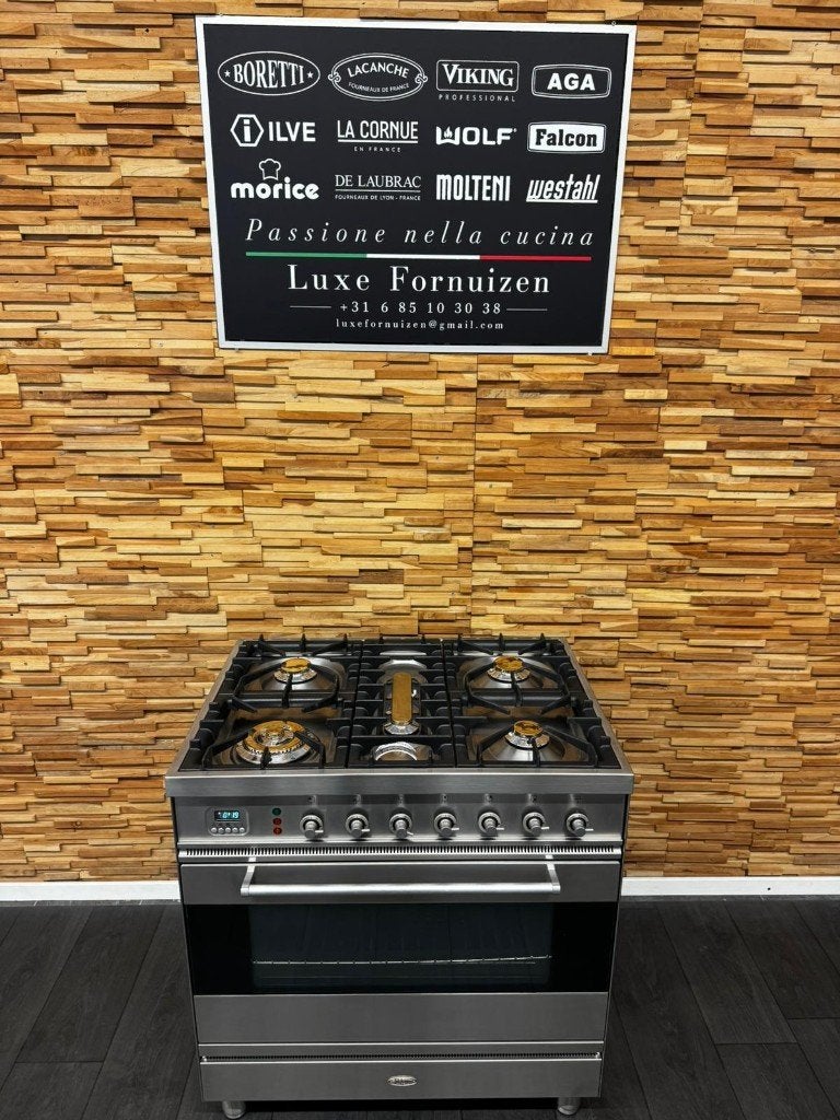 🔥Boretti Fornuis 80cm RVS 1 elektrische oven 5 pits, Ophalen, 60 cm of meer, Zo goed als nieuw, Energieklasse A of zuiniger
