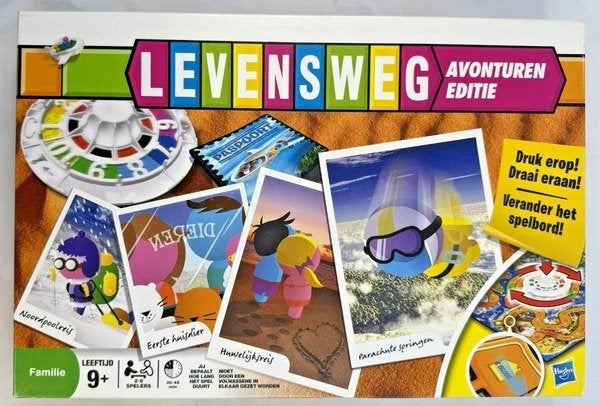 Levensweg avonturen editie Hasbro bordspel compleet spel, Hobby en Vrije tijd, Een of twee spelers, Verzenden, Zo goed als nieuw