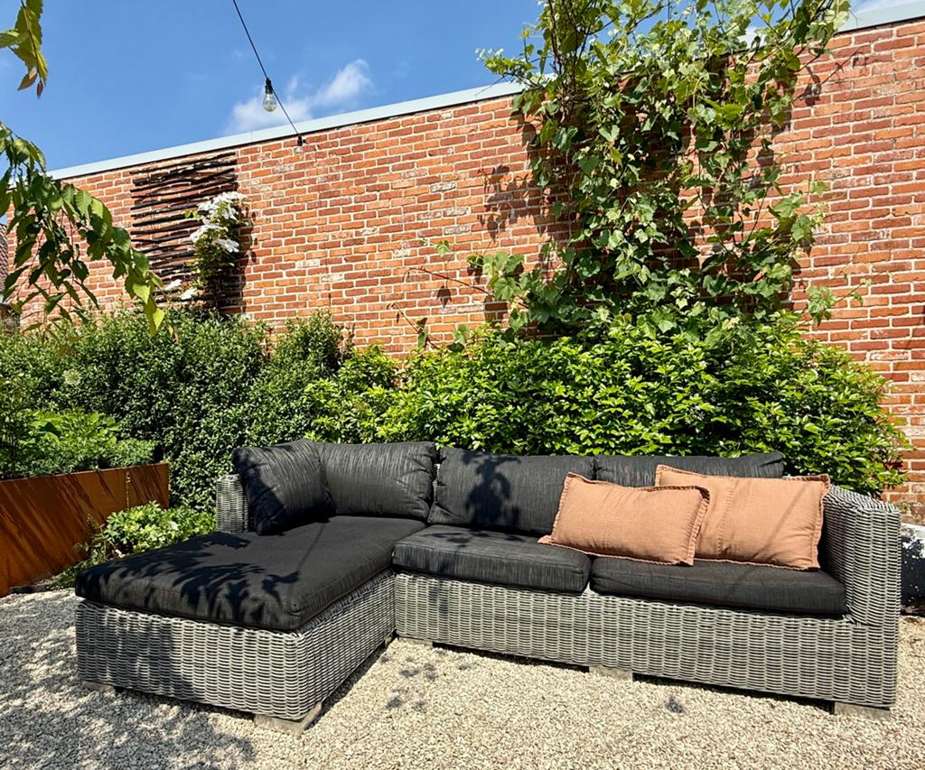 Wicker lounge tuinset met fauteuil, Tuin en Terras, Ophalen, Gebruikt, Wicker, Tuinset
