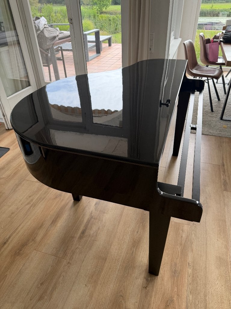 Dutchgrand Piano Shell, Stijlvol vleugelpiano-meubel + hoes, Ophalen, Gebruikt, Zwart, Hoogglans