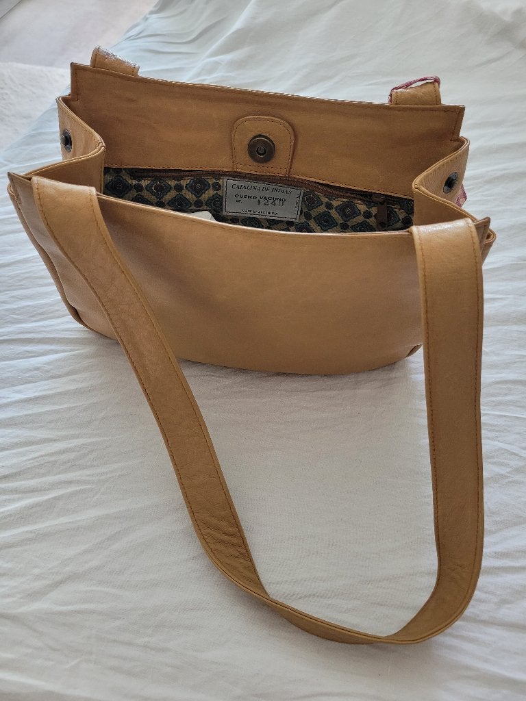 Catalina beige leren tas als nieuw, Ophalen, Zo goed als nieuw, Beige