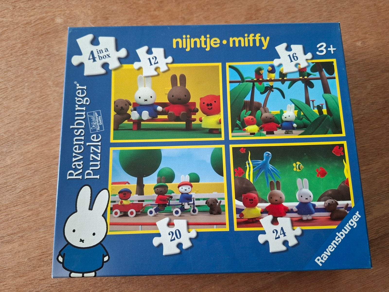Puzzel nijntje- miffy- 4 puzzels - vanaf 3 jaar, Kinderen en Baby's, Ophalen of Verzenden, 10 tot 50 stukjes, Zo goed als nieuw