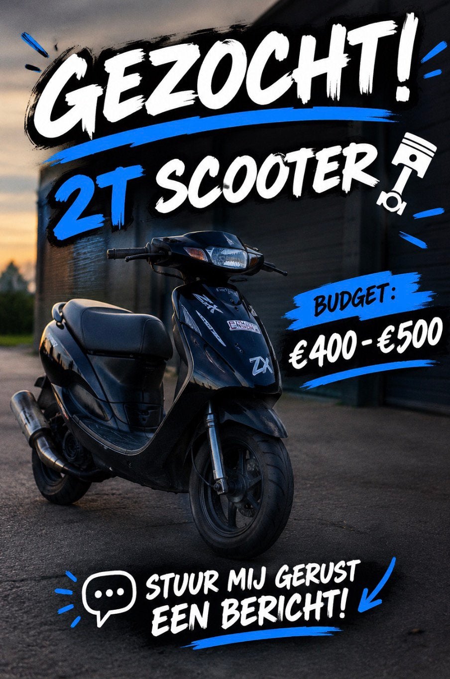 Ik ben op zoek naar een 2 t scooter bied alles maar, Enlèvement, Comme neuf