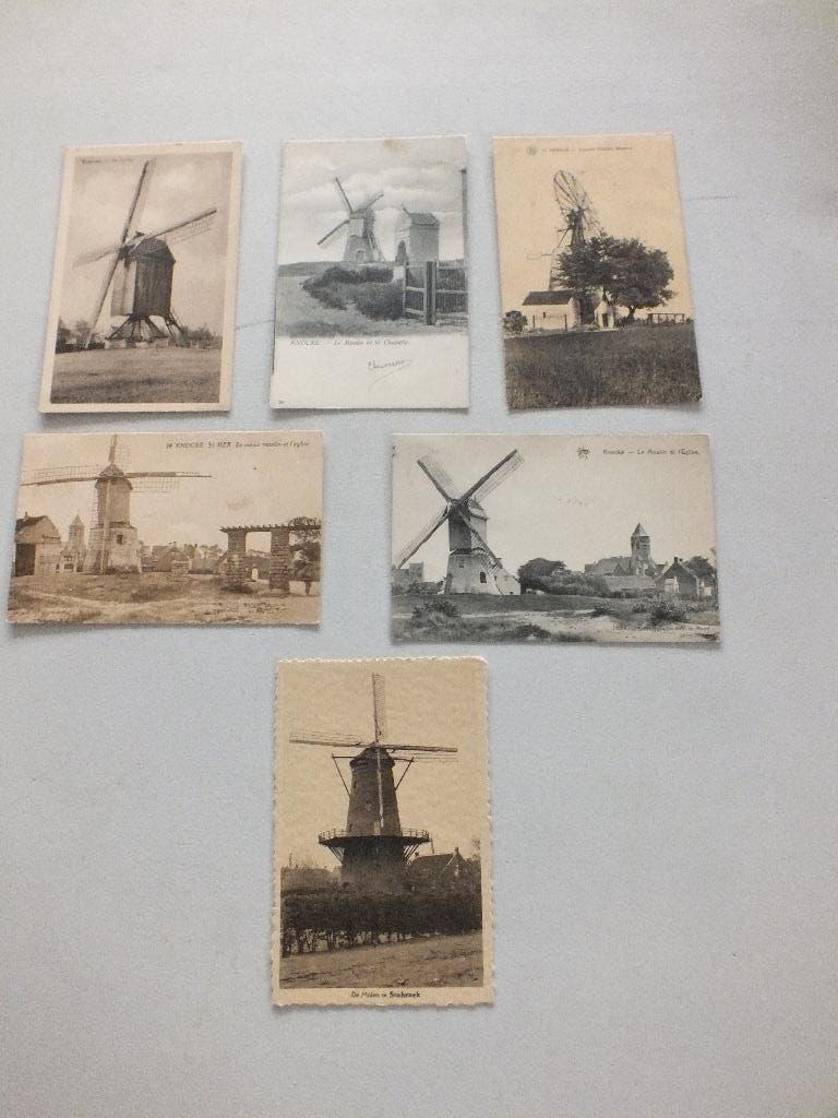 Postkaarten Windmolens Knokke- Westren/ Ronse en Stabroek, Verzamelen, Ophalen of Verzenden, Gelopen