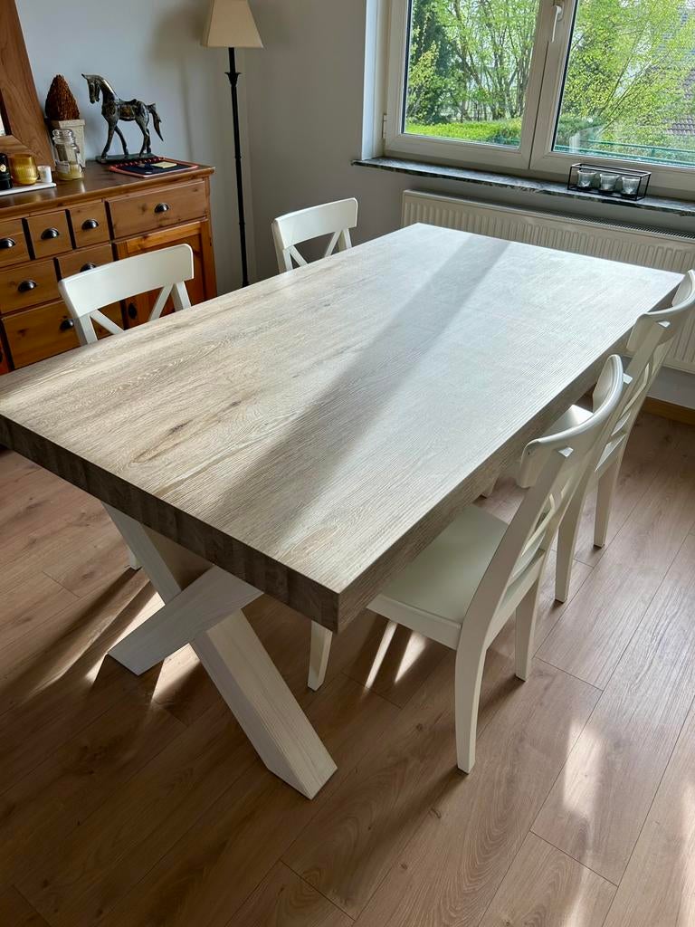 Table style cottage, Maison & Meubles, 150 à 200 cm, Cinq personnes ou plus, Comme neuf, Enlèvement