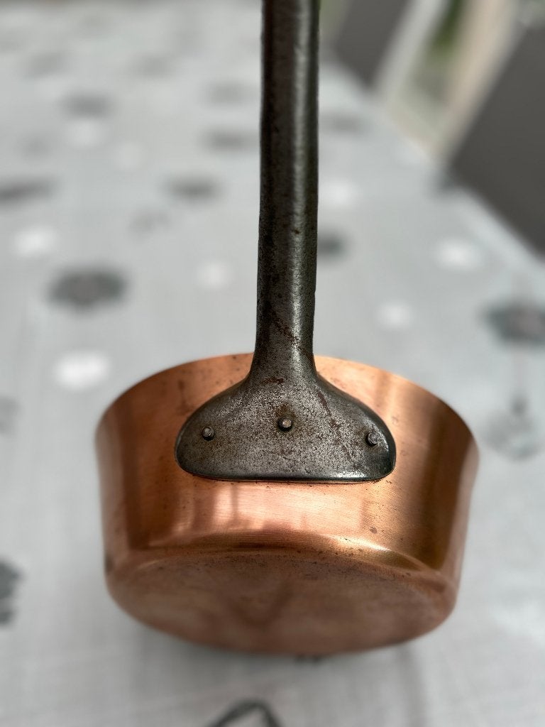 Originele handgemaakte koperen steelpan Falk Culinair, Ophalen, Gebruikt, Gietijzer, Overige typen