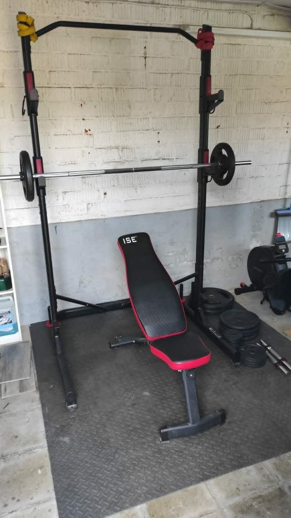 Rock 500 + Barre + Poids, Enlèvement, Utilisé, Bras, Banc d'exercice