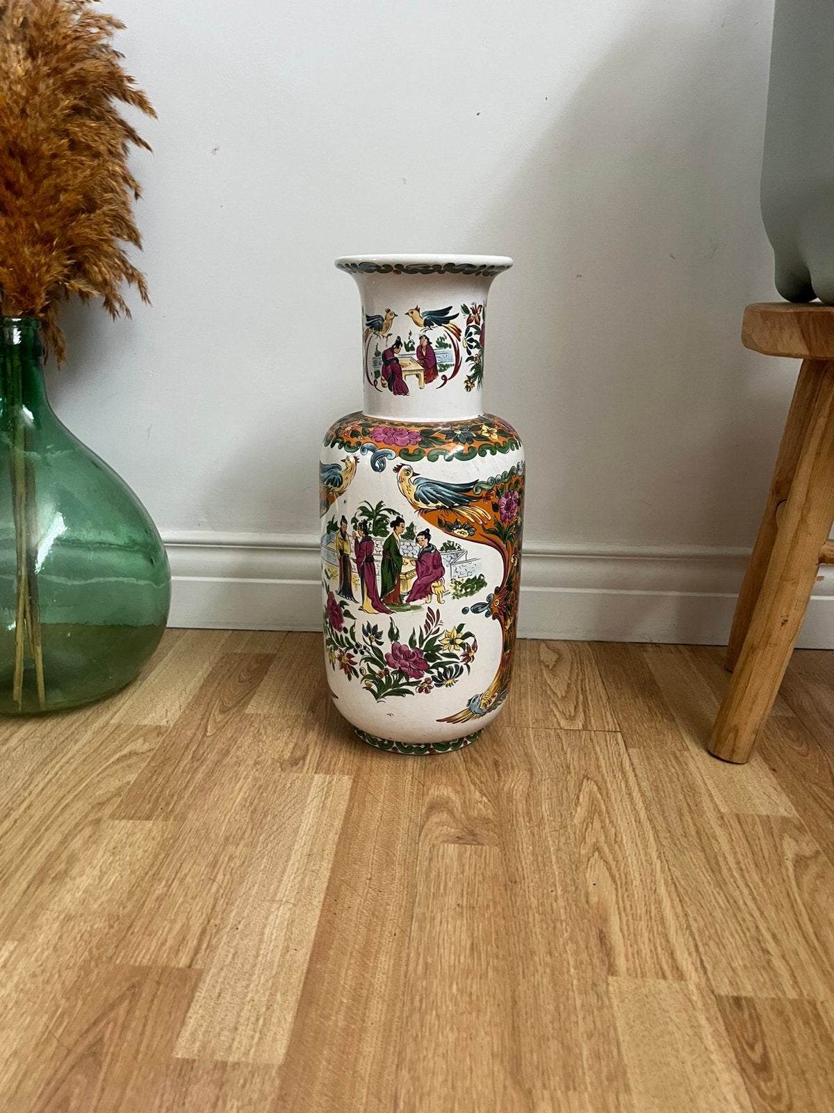 Grote handbeschilderde Chinese porseleinen vaas – 44 cm, Enlèvement, Comme neuf
