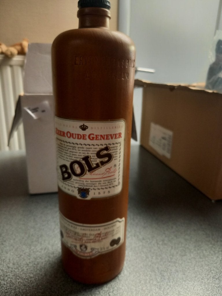 Oude fles van Zeer oude Genever Bols, Antiek en Kunst, Ophalen of Verzenden