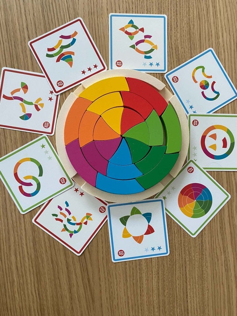 Montessori houten regenboogpuzzel – 31-delig – 3+, Enlèvement, Comme neuf, Autres types