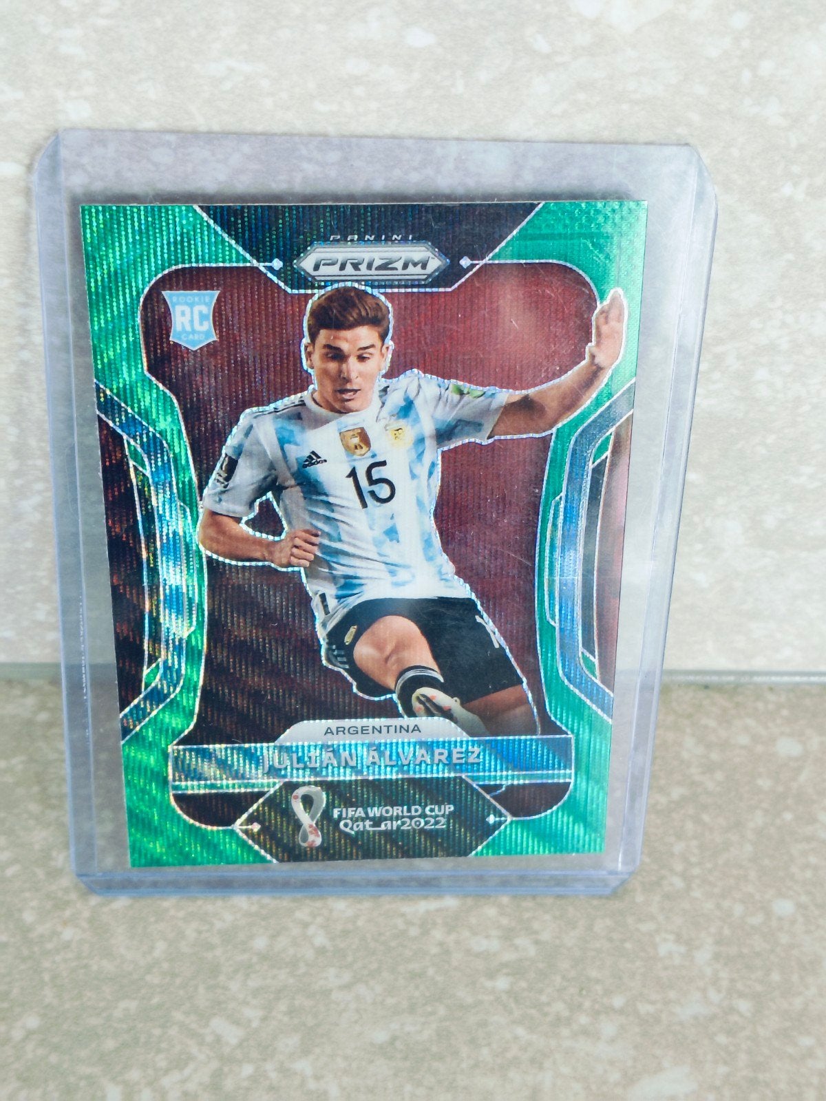 Panini prizm Green wave Qatar Julian Alvarez Argentinië, Enlèvement ou Envoi