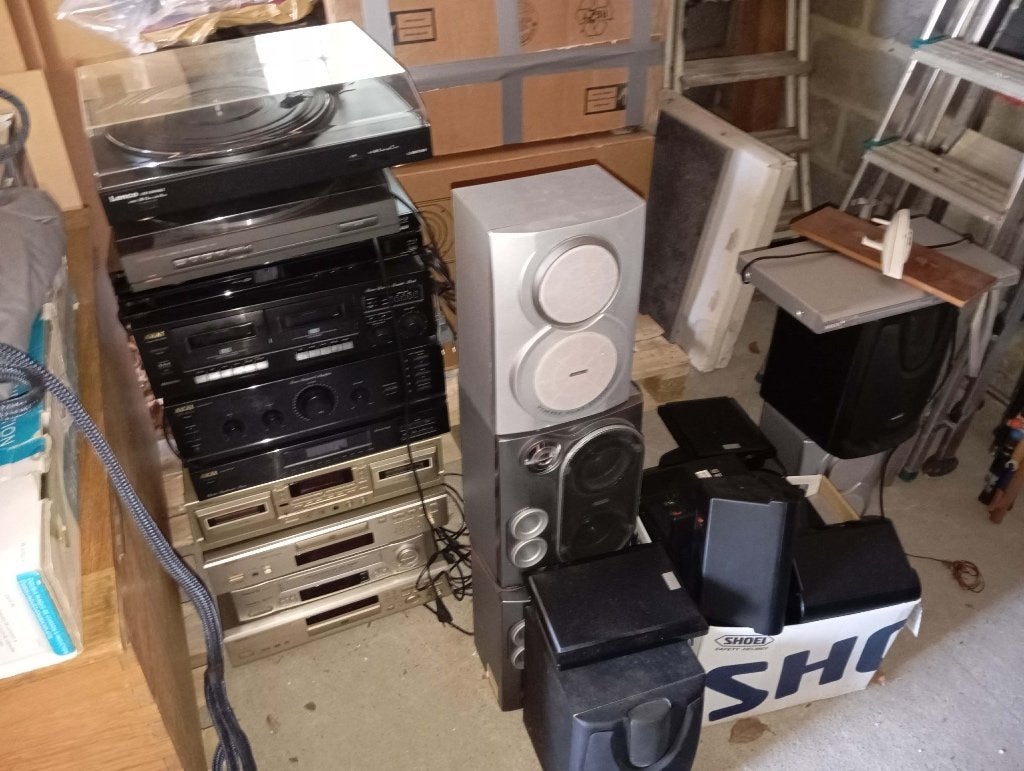 Lot chaînes hi-fi + enceintes haut-parleurs+platine, TV, Hi-fi & Vidéo, Enlèvement, Haut-parleurs