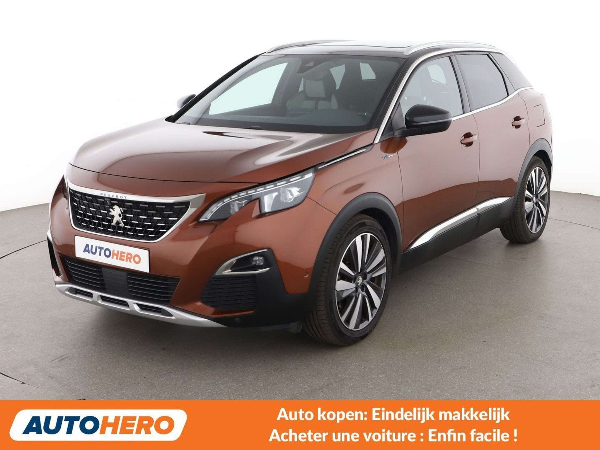 Peugeot 3008 1.6 Hybrid 4 300 GT (bj 2020, automaat), Auto's, Peugeot, Gebruikt, Euro 6, Lichtsensor, Bruin