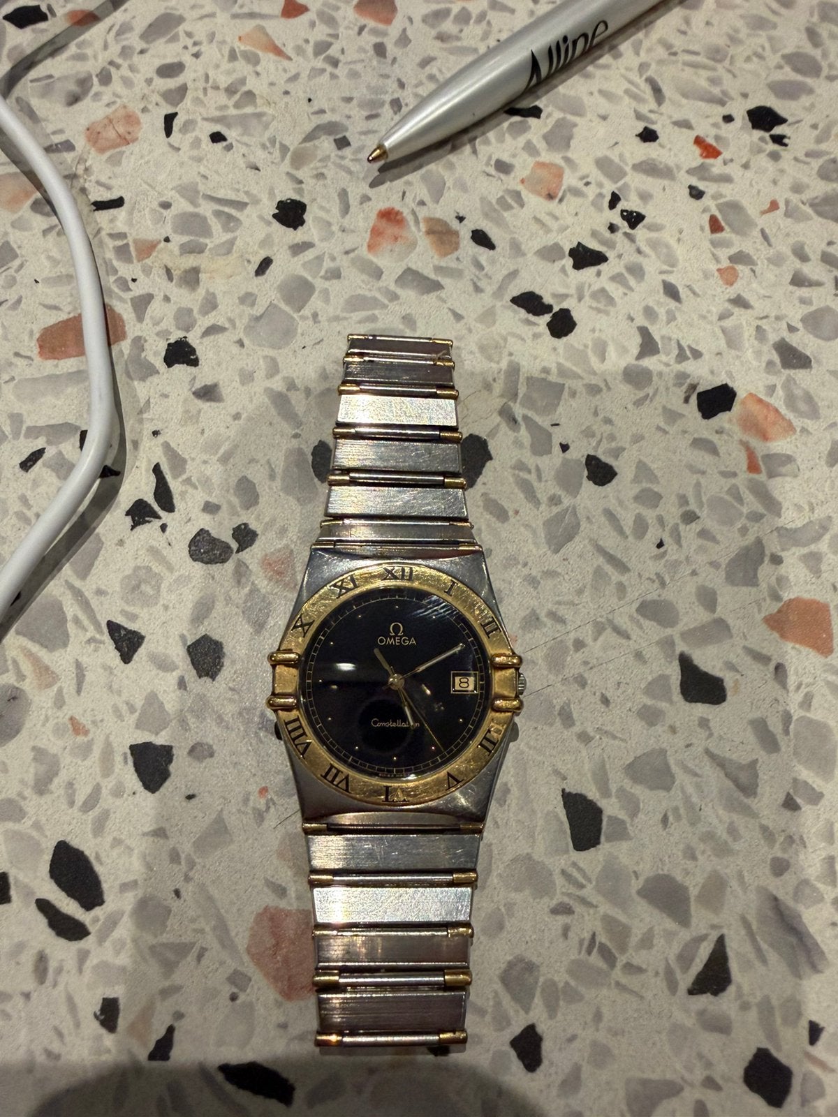 Montre omega constellation avec certificat, Montre-bracelet, Autres marques, Or, Doré